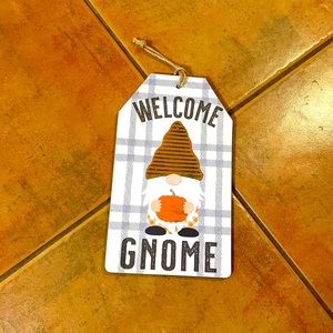 Sign “Welcome Gnome” home wall hanging picture fun